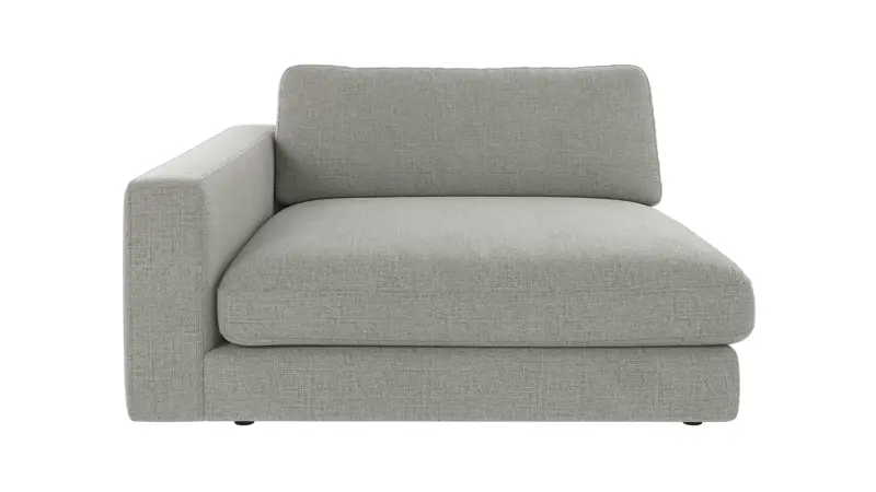 127442 b sb A Duncan 1,5 seater chaise longue L medium grey fabric Robin #149 (c3).