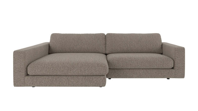 127928 b sb A Duncan sofa 3 seater-chaise longue L light brown fabric Oscar #13 (c3).