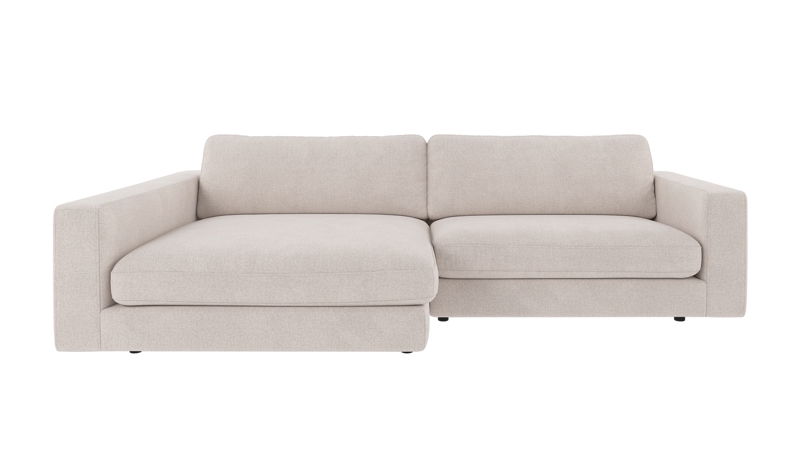 126838 b sb A Duncan sofa 3 seater-chaise longue L light beige fabric Brenda #22 (c1).
