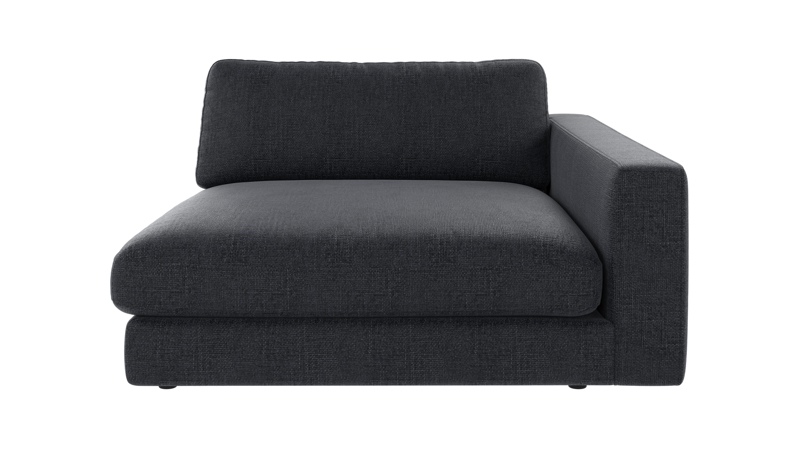 127423 b sb A Duncan 1,5 seater chaise longue R dark blue fabric Robin #90 (c3).