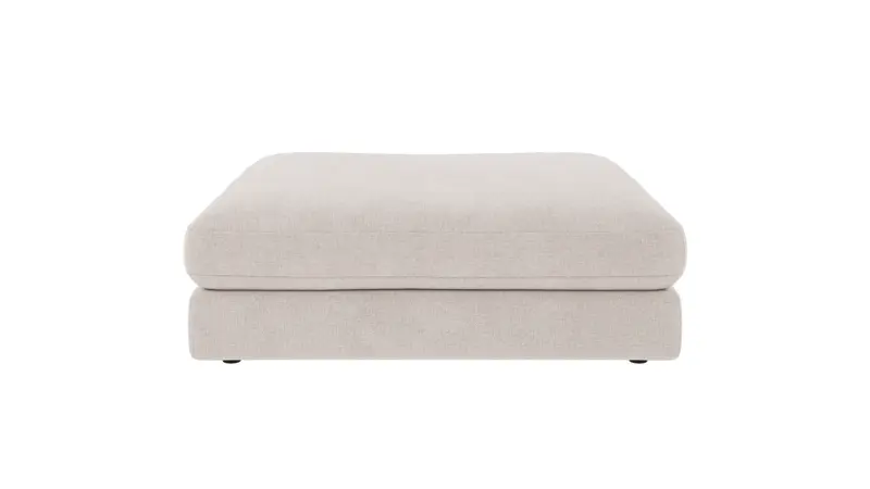 126830 b sb A Duncan foot stool light beige fabric Brenda #22 (c1).