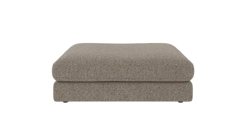 127920 b sb A Duncan foot stool light brown fabric Oscar #13 (c3).