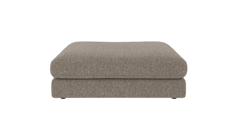 127920 b sb A Duncan foot stool light brown fabric Oscar #13 (c3).