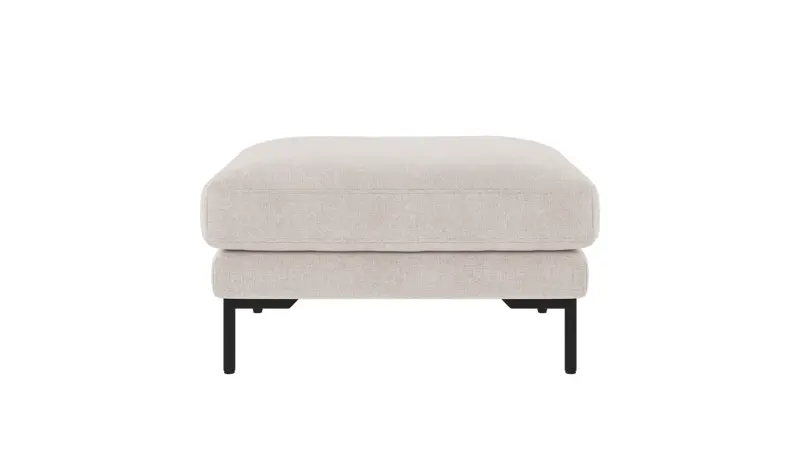 129632 b sb A Corwin foot stool light beige fabric Brenda #22 (c1).