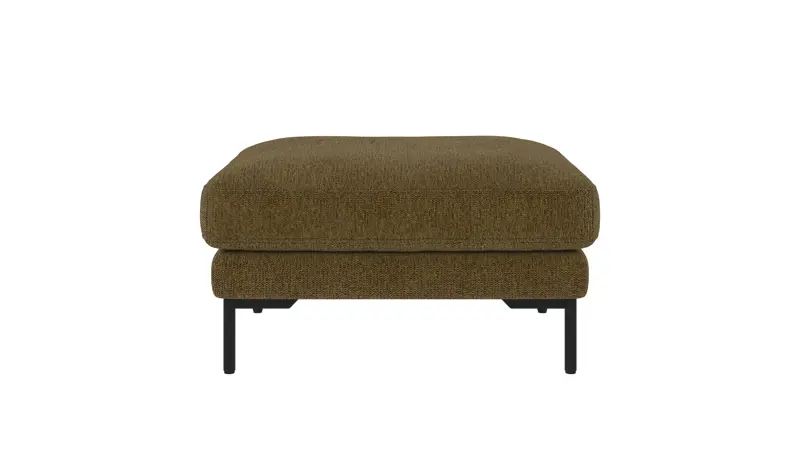 129742 b sb A Corwin foot stool yellow-green fabric Max #14 (c2).