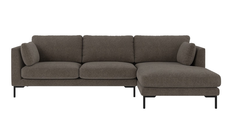 129763 b sb A Corwin sofa 3,5-seater-chaise longue R brown-grey fabric Max #176 (c2).