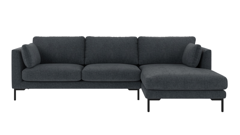 130013 b sb A Corwin sofa 3,5-seater-chaise longue R dark blue fabric Robin #90 (c3).