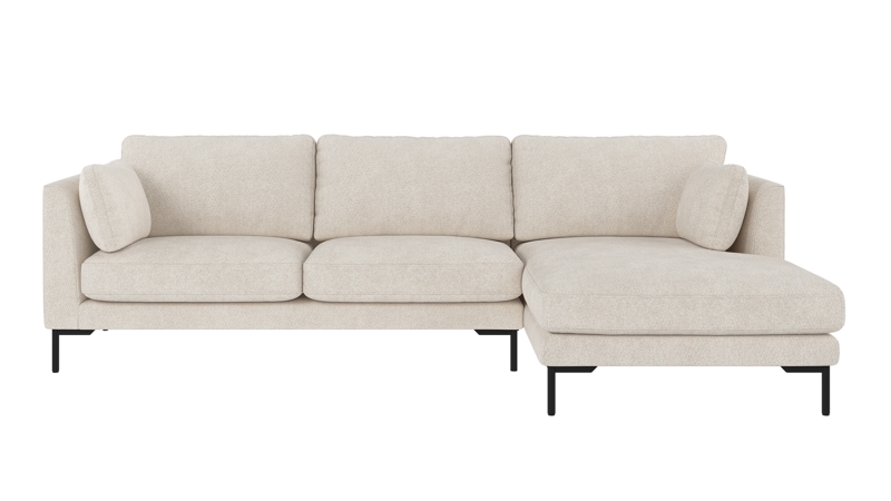 130113 b sb A Corwin sofa 3,5-seater-chaise longue R ivory fabric Anna #20 (c3).