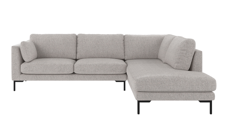 130284 b sb A Corwin corner sofa 2,5+2,5-seater open end R light grey fabric Oscar #196 (c3).