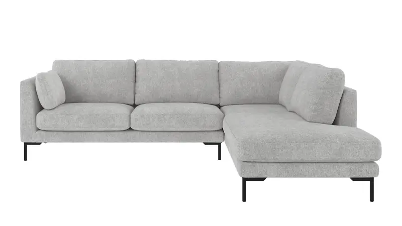 129724 b sb A Corwin corner sofa 2,5+2,5-seater open end R light grey fabric Max #60 (c2).