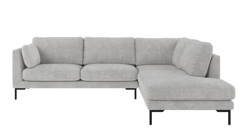 129724 b sb A Corwin corner sofa 2,5+2,5-seater open end R light grey fabric Max #60 (c2).