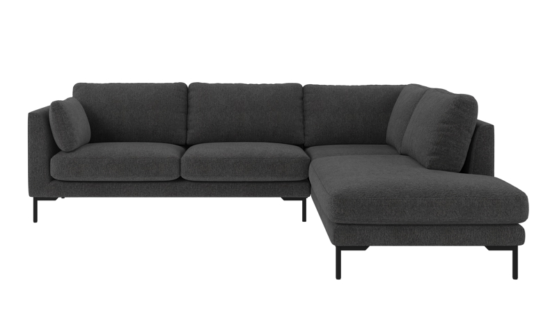129774 b sb A Corwin corner sofa 2,5+2,5-seater open end R dark grey fabric Max #169 (c2).