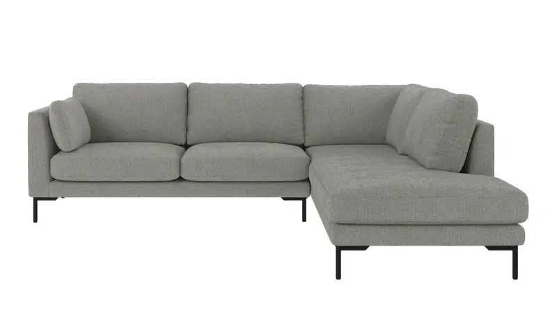 130024 b sb A Corwin corner sofa 2,5+2,5-seater open end R medium grey fabric Robin #149 (c3).