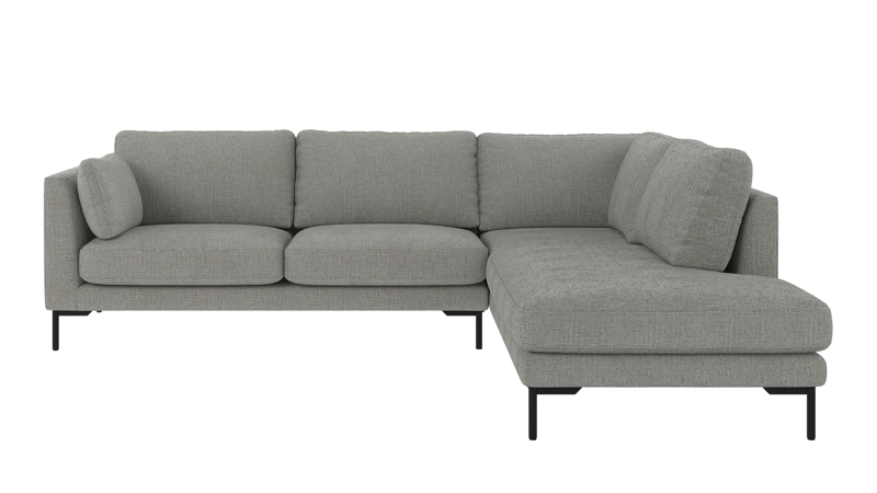 130024 b sb A Corwin corner sofa 2,5+2,5-seater open end R medium grey fabric Robin #149 (c3).