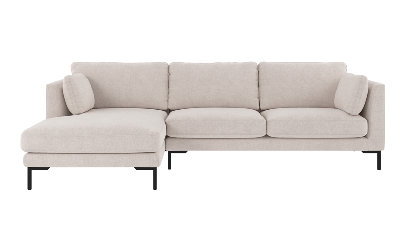 129635 b sb A Corwin sofa 3,5-seater-chaise longue L light beige fabric Brenda #22 (c1).
