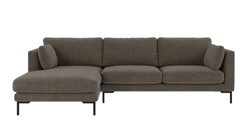 129765 b sb A Corwin sofa 3,5-seater-chaise longue L brown-grey fabric Max #176 (c2).