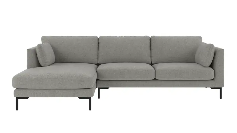 130025 b sb A Corwin sofa 3,5-seater-chaise longue L medium grey fabric Robin #149 (c3).