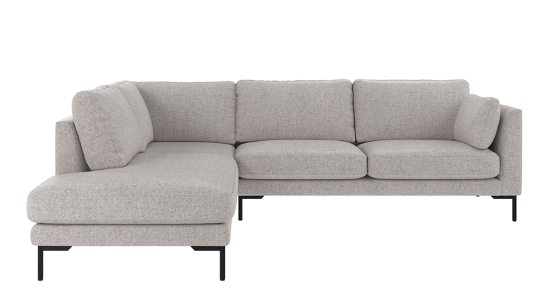 130286 b sb A Corwin corner sofa 2,5+2,5-seater open end L light grey fabric Oscar #196 (c3).