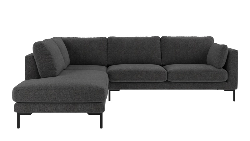 129776 b sb A Corwin corner sofa 2,5+2,5-seater open end L dark grey fabric Max #169 (c2).