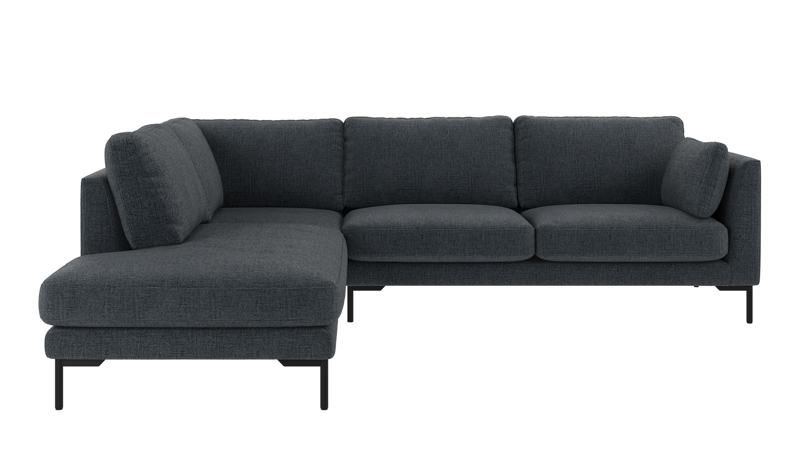 130016 b sb A Corwin corner sofa 2,5+2,5-seater open end L dark blue fabric Robin #90 (c3).