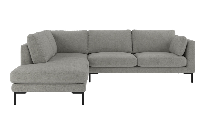 130026 b sb A Corwin corner sofa 2,5+2,5-seater open end L medium grey fabric Robin #149 (c3).