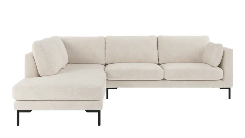 130116 b sb A Corwin corner sofa 2,5+2,5-seater open end L ivory fabric Anna #20 (c3).