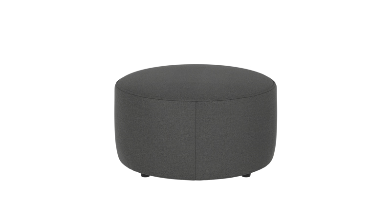 148381 b sb A Joplin pouf Ø70 dark grey fabric Rita #68 (c2).