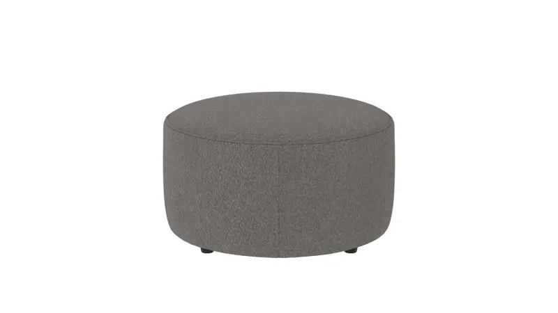 148425 b sb A Joplin pouf Ø70 dark grey fabric Anna #18 (c3).
