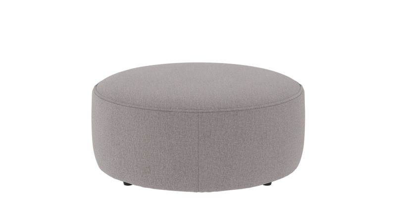 148610 b sb A Joplin pouf Ø90 grey-beige fabric Brenda #7 (c1).
