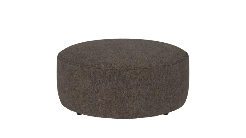 148662 b sb A Joplin pouf Ø90 dark beige fabric Greg #7 (c2).
