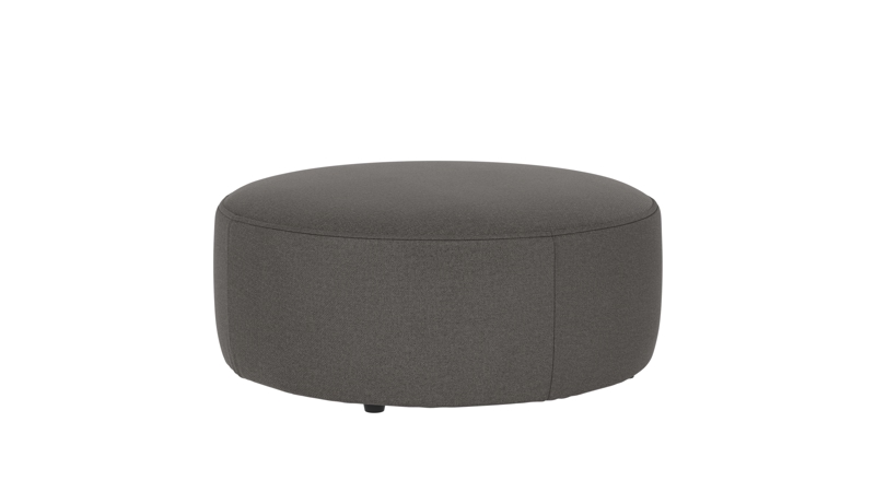 148683 b sb B Joplin pouf Ø90 medium grey fabric Rita #108 (c2).
