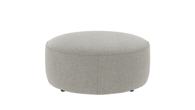 148704 b sb A Joplin pouf Ø90 medium grey fabric Robin #149 (c3).
