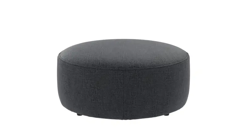 148703 b sb A Joplin pouf Ø90 dark blue fabric Robin #90 (c3).