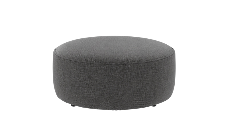 148701 b sb A Joplin pouf Ø90 dark grey fabric Robin #66 (c3).