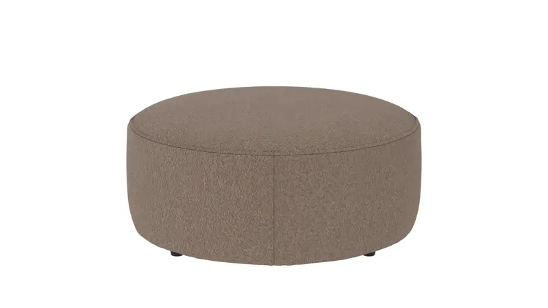 148722 b sb A Joplin pouf Ø90 dark beige fabric Anna #6 (c3).