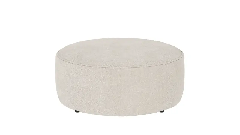 148726 b sb A Joplin pouf Ø90 ivory fabric Anna #20 (c3).