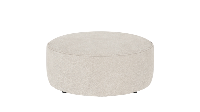 148726 b sb A Joplin pouf Ø90 ivory fabric Anna #20 (c3).