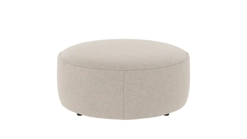 148741 b sb A Joplin pouf Ø90 beige fabric Oscar #124 (c3).