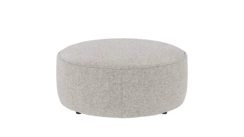 148742 b sb A Joplin pouf Ø90 light grey fabric Oscar #196 (c3).