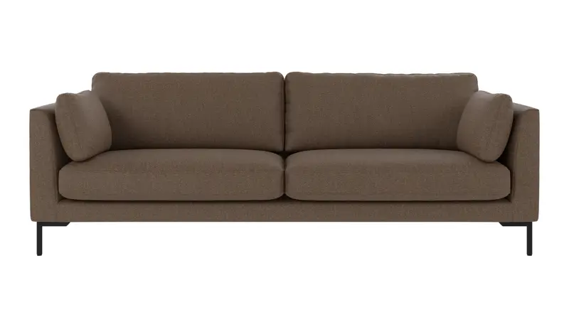129870 b sb A Corwin sofa 3-seater brown fabric Sandra #103 (c2).