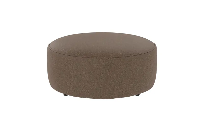 148792 b sb A Joplin pouf Ø90 brown fabric Sandra #103 (c2).