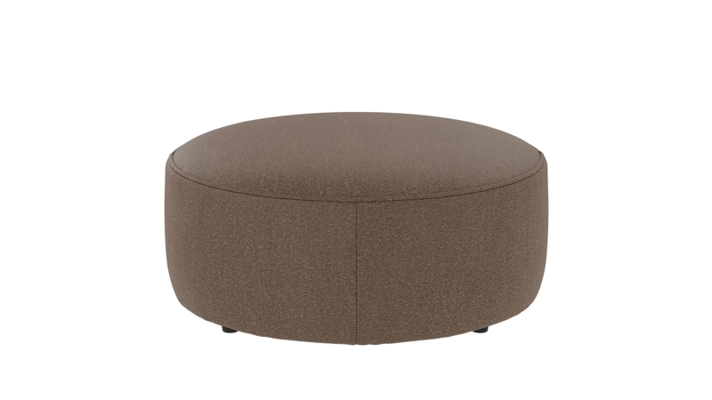148792 b sb A Joplin pouf Ø90 brown fabric Sandra #103 (c2).