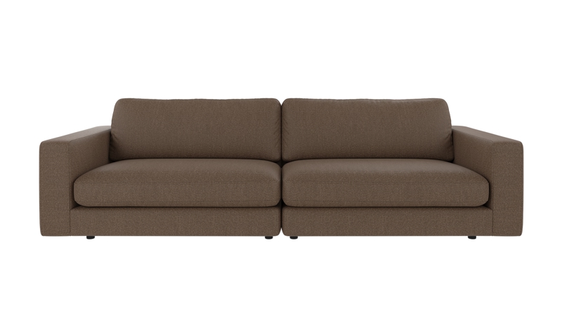 153054 b sb A Duncan sofa 3-seater brown fabric Sandra #103 (c2).