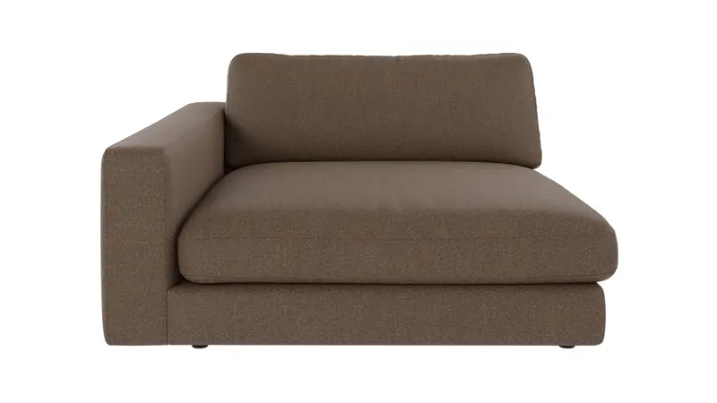 153052 b sb A Duncan 1,5 seater chaise longue L brown fabric Sandra #103 (c2).