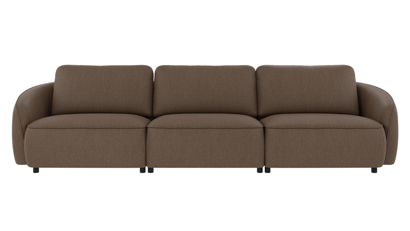 242171 b sb A Norris sofa 4-seater brown fabric Sandra #103 (c2).