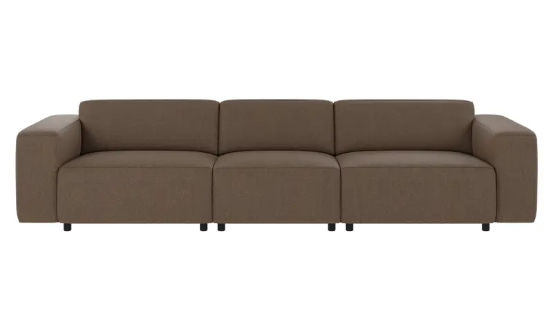 150031 b sb A Willard sofa 4-seater brown fabric Sandra #103 (c2).