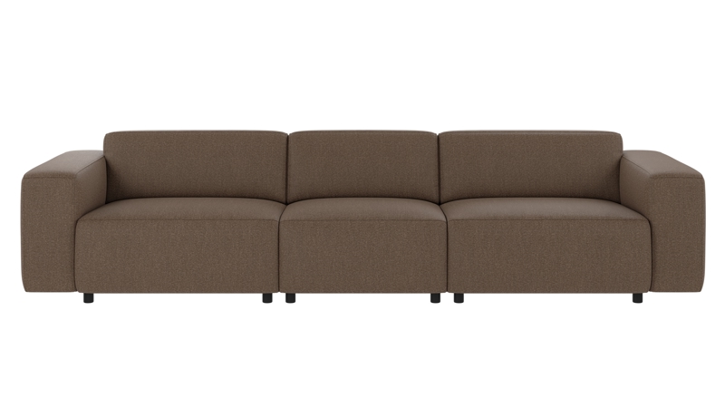 150031 b sb A Willard sofa 4-seater brown fabric Sandra #103 (c2).