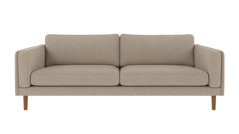 224555 b sb A Braden sofa 3-seater dark beige fabric Sandra #904 (c2) oak legs.