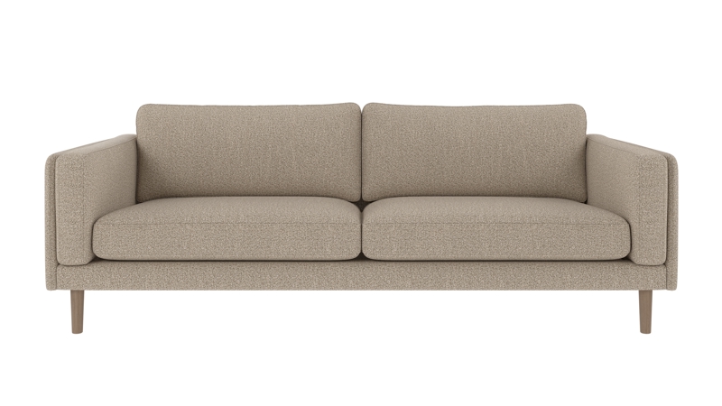 224556 b sb A Braden sofa 3-seater dark beige fabric Sandra #904 (c2) whitewash oak legs.