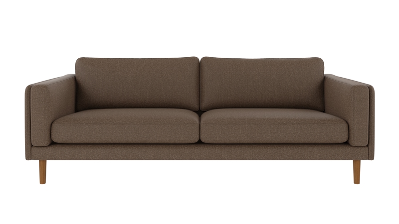 224559 b sb A Braden sofa 3-seater brown fabric Sandra #103 (c2) oak legs.